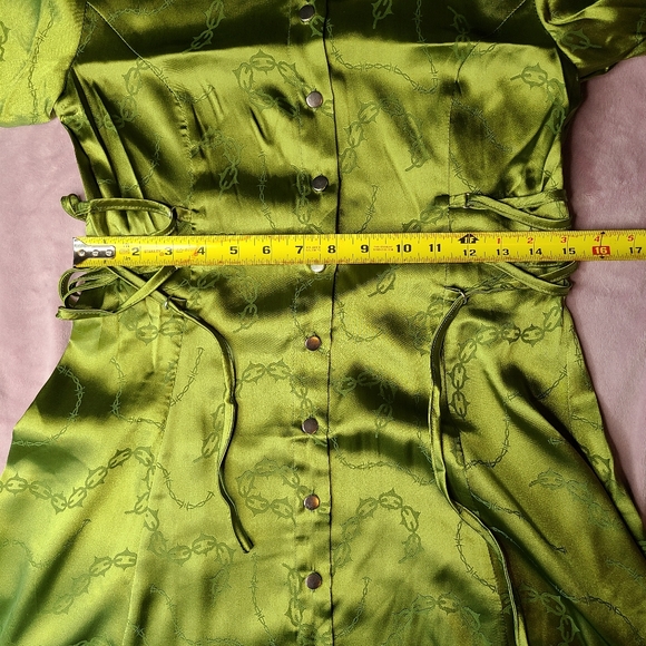 Dangerfield Olive Satin Corset Dress - Picture 12 of 13